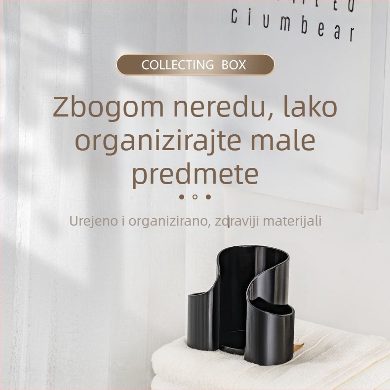 Kutija za pohranu na stolu, PS materijal, standardni model, kapacitet 1 L, bez poklopca, za organiziranje kozmetike, nakita i uredskih potrepština.
