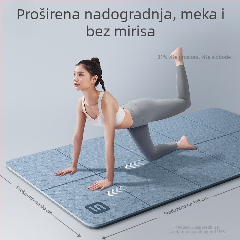 Joga prostirka za kućnu upotrebu, kompaktna i široka, debela i prijenosna, pogodna za dom i studentski dom, ples i fitness