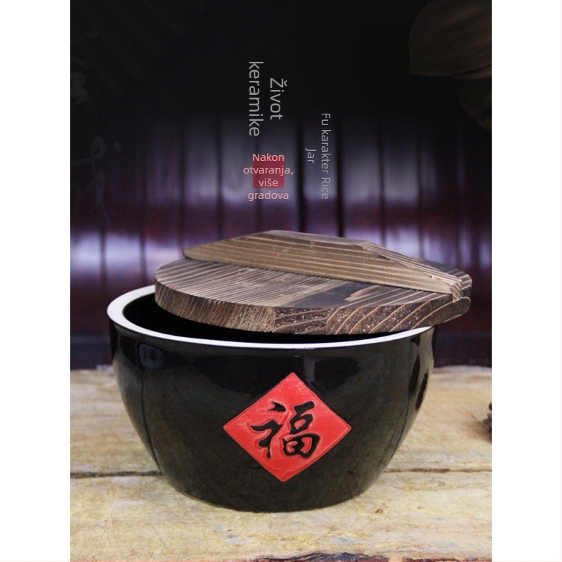 Keramički spremnik za skladištenje riže, otporan na vlagu, stil Novo Kineski, prvoklasna kvaliteta