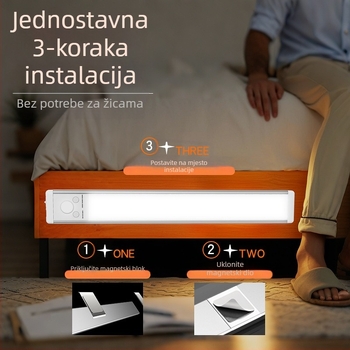 LED noćna svjetiljka s magnetskom stolnom lampom, daljinsko upravljanje, podesiva svjetlost, senzor pokreta, USB punjenje, za spavaću sobu