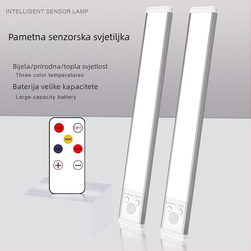 LED noćna svjetiljka s magnetskom stolnom lampom, daljinsko upravljanje, podesiva svjetlost, senzor pokreta, USB punjenje, za spavaću sobu