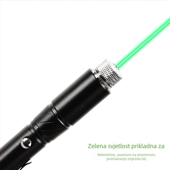 Laser pointer za prezentacije s Type-C punjenjem, tijelo od aluminijske legure, lasersko svjetlo, LED svjetiljka, mogućnost tiskanja logotipa