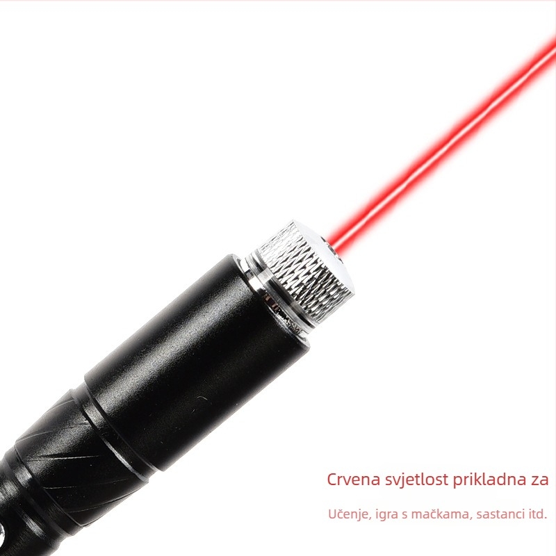 Laser pointer za prezentacije s Type-C punjenjem, tijelo od aluminijske legure, lasersko svjetlo, LED svjetiljka, mogućnost tiskanja logotipa