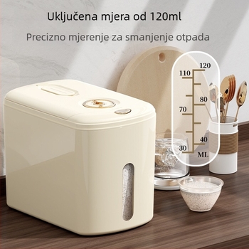 Kutija za skladištenje riže, prehrambena kvaliteta, zatvaranje, zaštita od vlage i štetočina, praćenje datuma - PP plastika