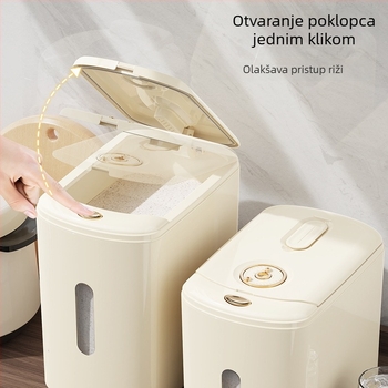Kutija za skladištenje riže, prehrambena kvaliteta, zatvaranje, zaštita od vlage i štetočina, praćenje datuma - PP plastika
