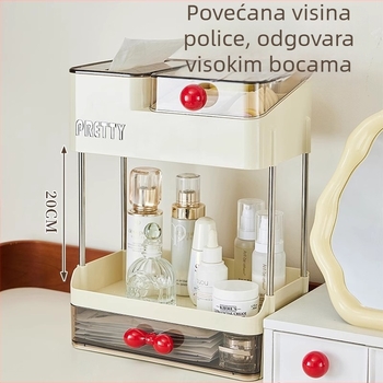 Longyin 7993 PET plastični stolni kozmetički organizator s izvlačnim ladicom