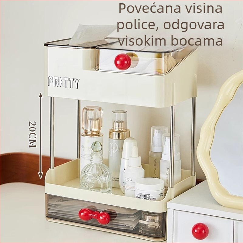 Longyin 7993 PET plastični stolni kozmetički organizator s izvlačnim ladicom