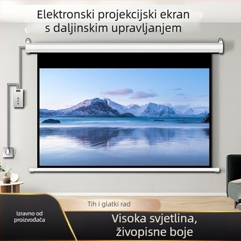 Električni projekcijski zaslon za zid s daljinskim upravljačem, automatsko podizanje/spuštanje, 16:9, 4K Ultra HD