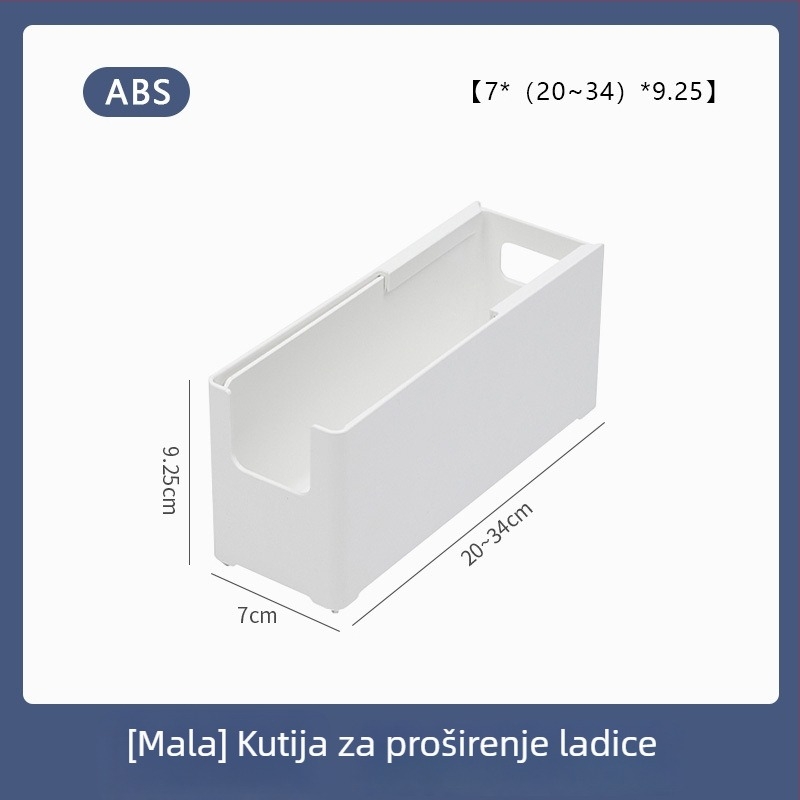 Organizator ladice s ugrađenim pregradama za kozmetiku i ruževe, teleskopske podjele, pogodan za toaletni stol, duboki ormarić, studentski dom
