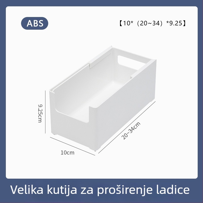 Organizator ladice s ugrađenim pregradama za kozmetiku i ruževe, teleskopske podjele, pogodan za toaletni stol, duboki ormarić, studentski dom