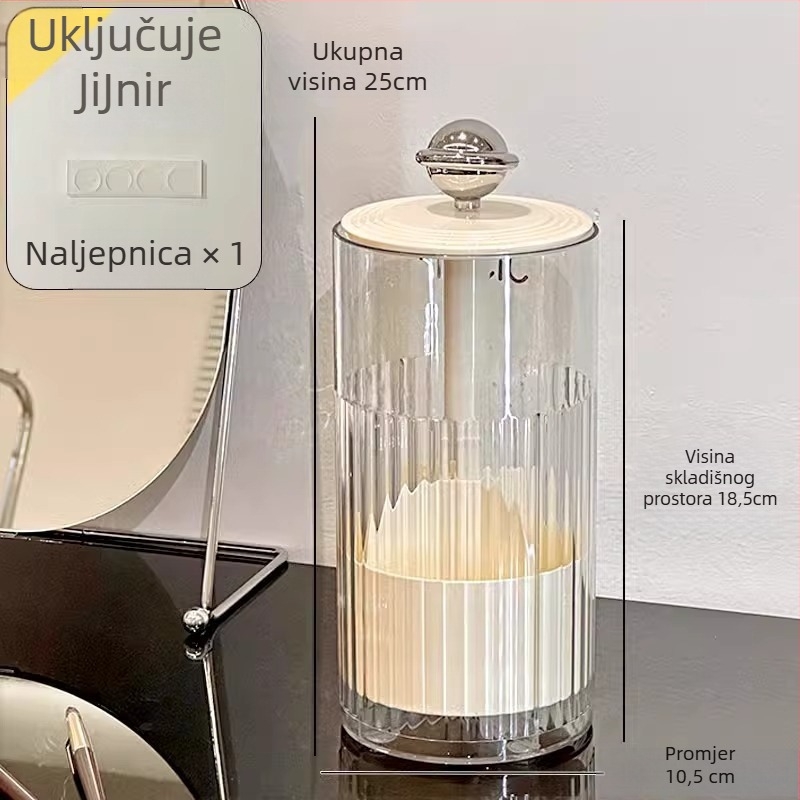 Stolna kutija za skladištenje kozmetike s podiznim poklopcem i pregradom, PET plast, model JCZDH158-178, zaštita od prašine