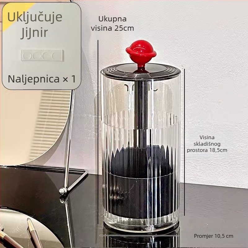 Stolna kutija za skladištenje kozmetike s podiznim poklopcem i pregradom, PET plast, model JCZDH158-178, zaštita od prašine