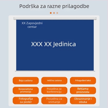 Zidno montirana električna projekcijska zavjesa s HD otiskom uzorka, daljinski upravljač, model Dh-688, snaga 50, težina 10