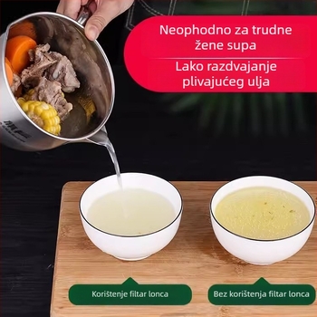 Separator ulja i juhe od nehrđajućeg čelika za kućnu kuhinju – filtriranje ulja, prozirna juha, japanski stil