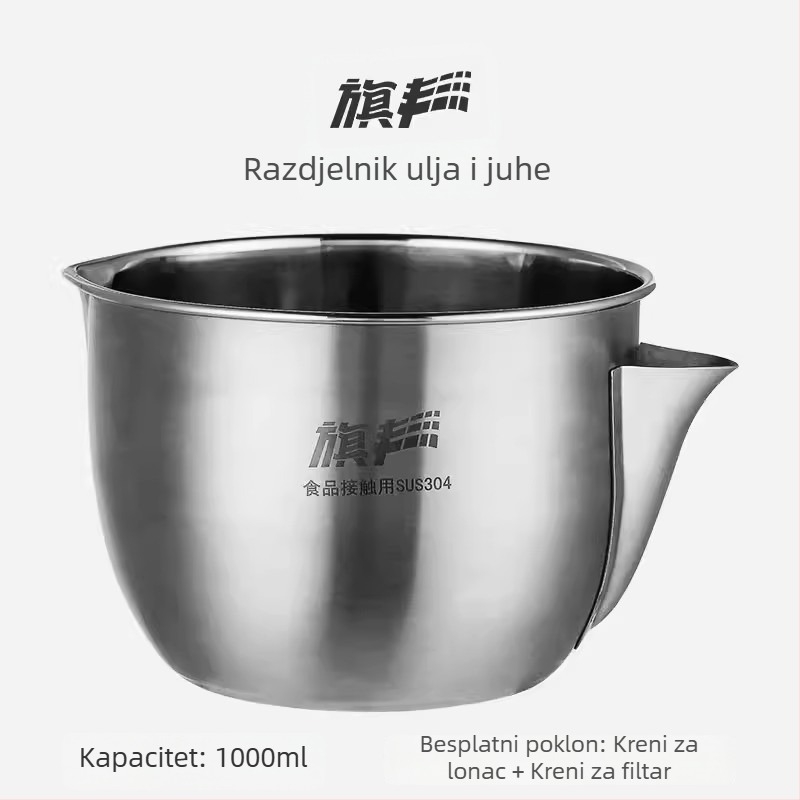 Separator ulja i juhe od nehrđajućeg čelika za kućnu kuhinju – filtriranje ulja, prozirna juha, japanski stil