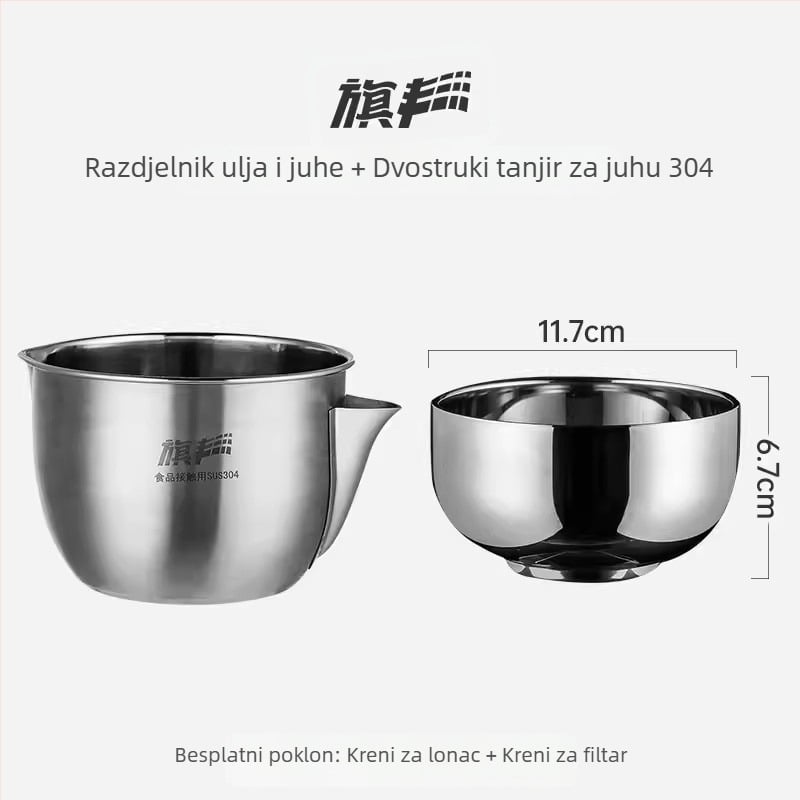 Separator ulja i juhe od nehrđajućeg čelika za kućnu kuhinju – filtriranje ulja, prozirna juha, japanski stil