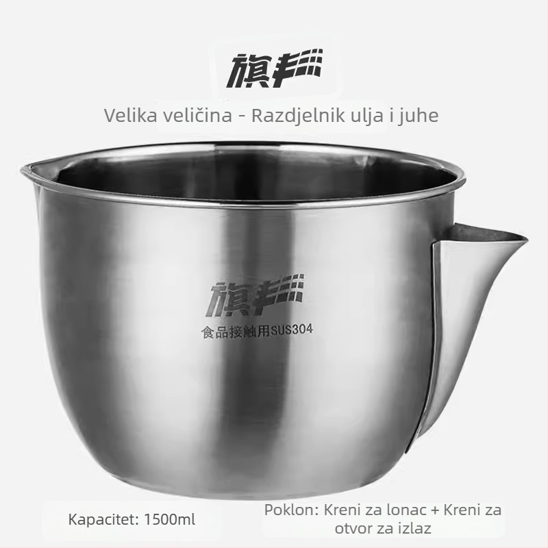 Separator ulja i juhe od nehrđajućeg čelika za kućnu kuhinju – filtriranje ulja, prozirna juha, japanski stil