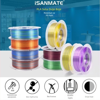 PLA filament za 3D ispis, gustoća 1,25 g/cm³, materijal PLA, marka iSANMATE
