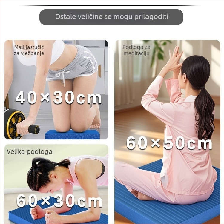 Joga podloga – protuklizna, apsorpcija udaraca, trening za inverziju; debljina 8/20/30/40 mm