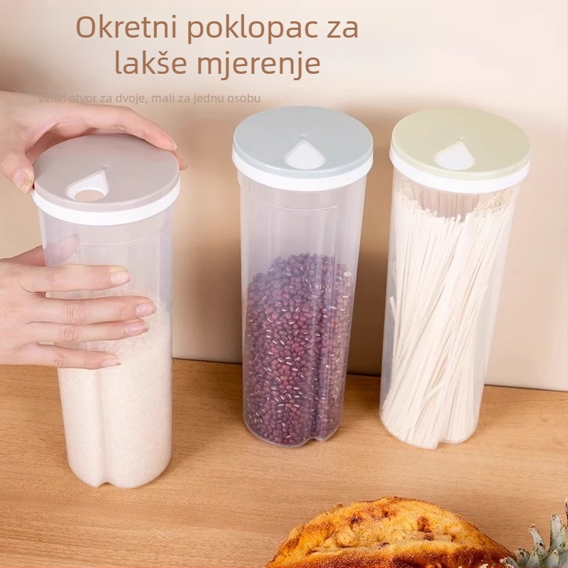 Okrugla plastična kutija za pohranu rezanaca s čvrstim poklopcem, zapremina 1–2 L
