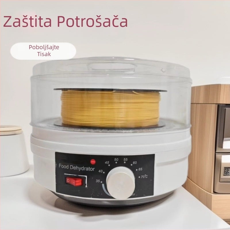 Kućno sušilo za potrošni materijal 3D ispisa, cilindrično, nosivost 5–10 kg, jedan sloj, 350W, mehaničko upravljanje, do 480 minuta