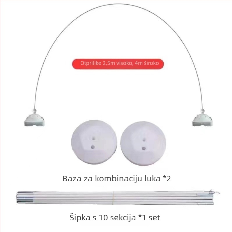 Set stalaka za balon arku s temeljnim šipkama za vjenčanje, PVC materijal, kartonska ambalaža, mogućnost prilagodbe, pogodno za svadbu, bez uvoza