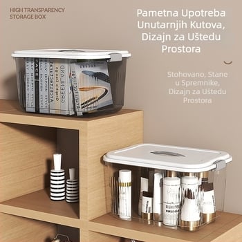 ivslan Prozirna PP kutija za skladištenje, kapacitet 30 L, model ASLS-2001, prenosna, višenamjenska, otporna na prašinu i vlagu