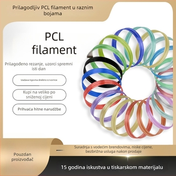 PCL 1.75 mm filament za 3D olovku, visoka čvrstoća, 25 g po ulošku, role 3m/5m/10m, preciznost 0.01 mm