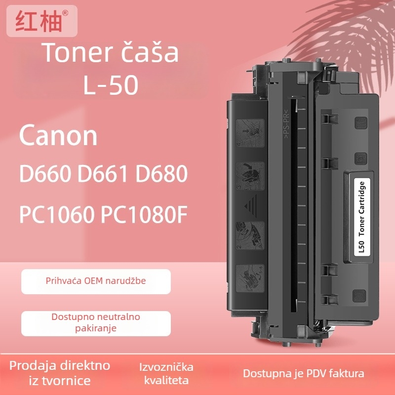 Toner cartridge Canon imageClass L50; kompatibilan s D4661, D660, D661, D680, D760, D761; do 5000 stranica; originalni model L-50 6812A001 CN3-A; Red Pomelo