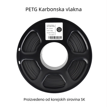 PETG vlakno s karbon vlaknom za 3D ispis, duljina 330 m, kružni presjek, gustoća 1,25 g/cm³