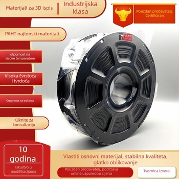 PAHT-CF filament za 3D ispis, kružni presjek, visokotemperaturni PAHT najlon, gustoća 1.27 g/cm³