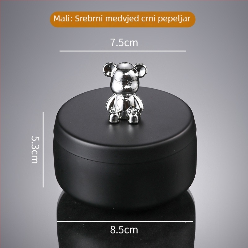 Popolnjak od nehrđajućeg čelika s poklopcem, otporan na vjetar, otporan na prosipanje, tiskanje logotipa