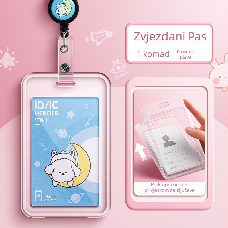 Deli futrola za karticu - plastični prozirni držač studentske kartice - Slatki stil