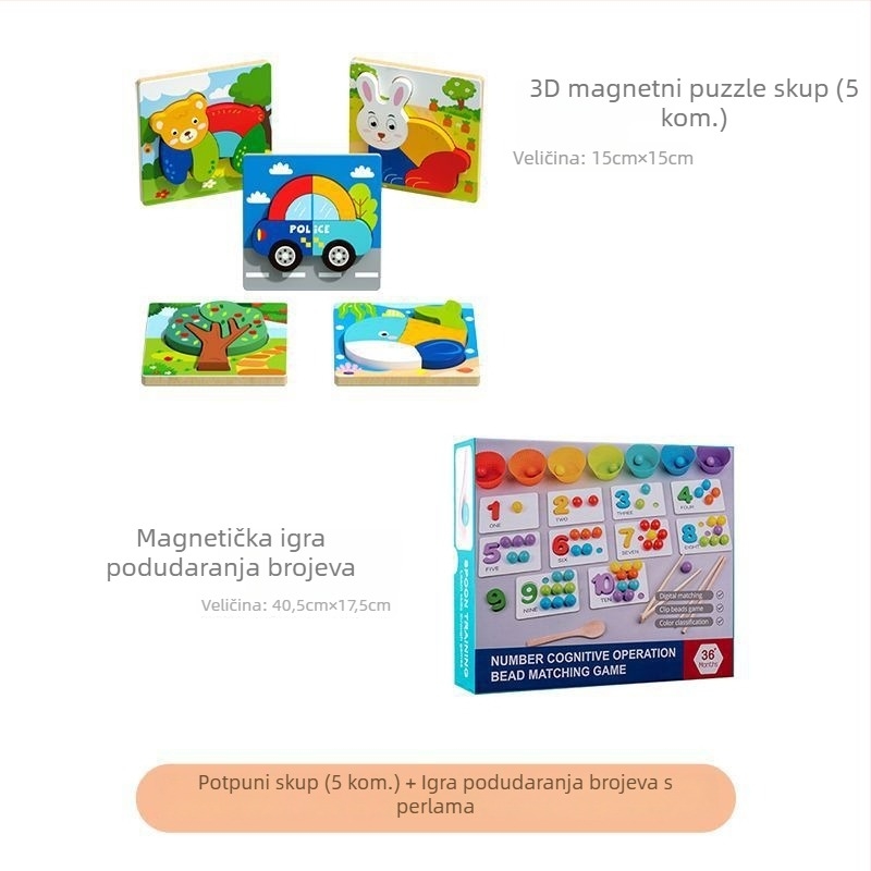 Drveni 3D puzzle za bebe i djecu do 3 godine uz prilagodbu logotipa (OEM)