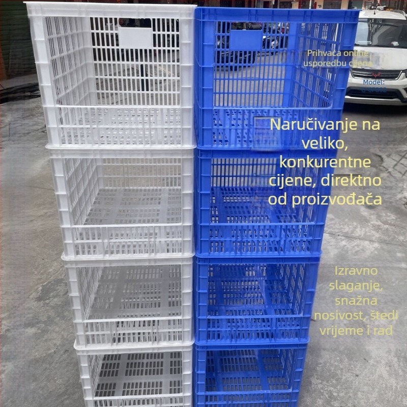 Debelostijena otvorena plastična kutija za skladišno sortiranje, injekcijsko oblikovana HDPP, slagajući šuplji koš, debljina zida 2–8 mm, nosivost 50, za povrće i voće