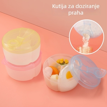Kutija za bebu formulu s tri pretinca, okretna, prijenosna zatvorena doza, brend Good bear, pogodna od rođenja do 3 godine