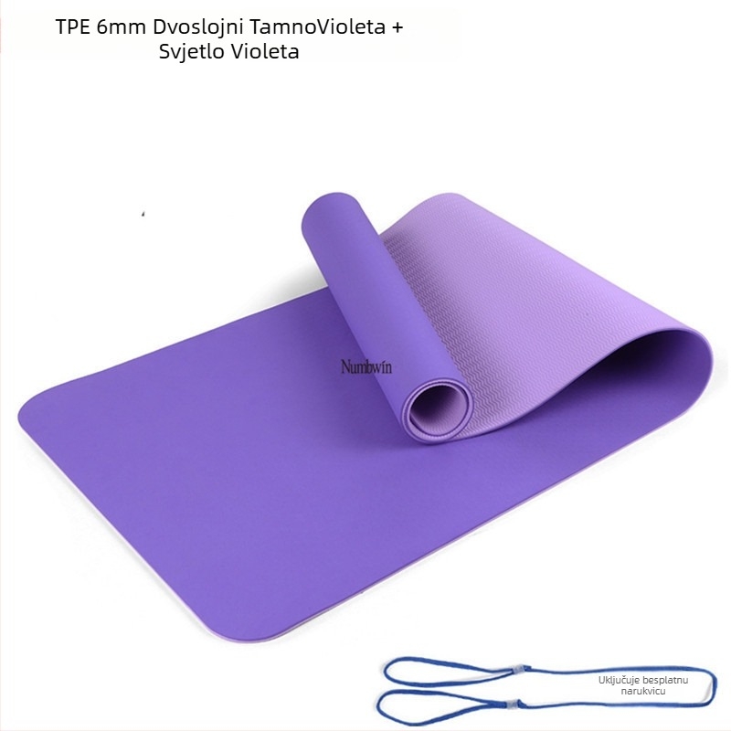 Joga prostirka - Petodijelni set s trakama za istezanje, latex, TPE, 6 mm