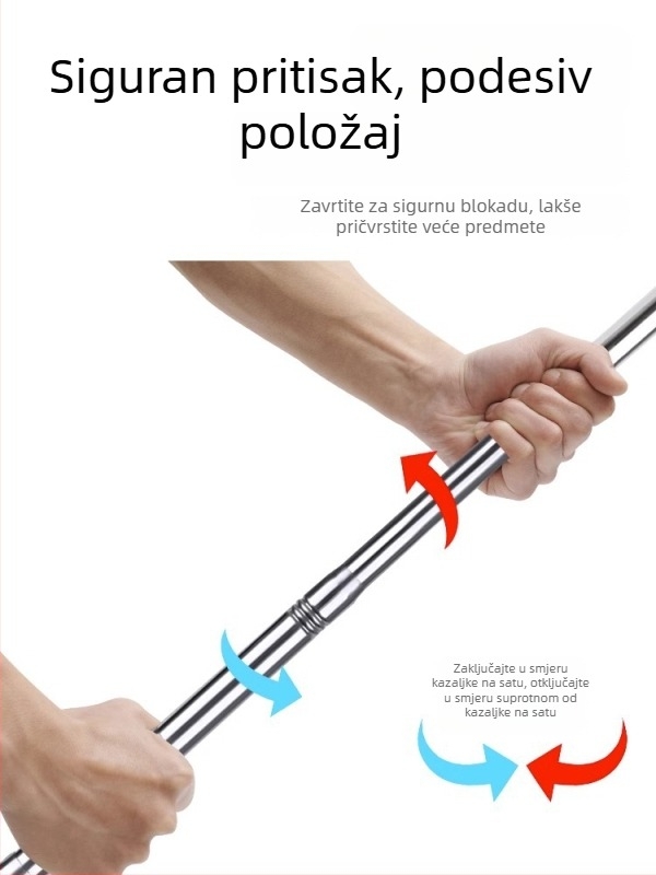 Sklopiva mreža za ribolov od nehrđajućeg čelika s teleskopskom šipkom; čvrsta mreža; sitna mreža; nosivost 300