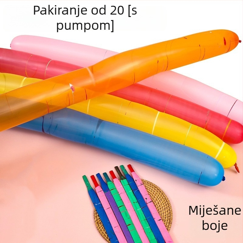Latex balon s dugim trakama, marka Telford