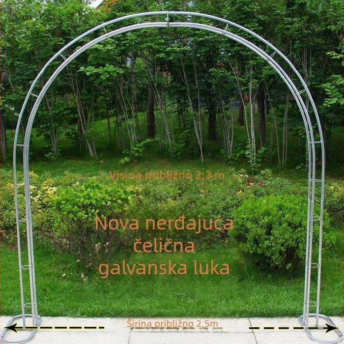 Nehrđajući čelični svadbeni vrtni luk sa svilenim cvijećem