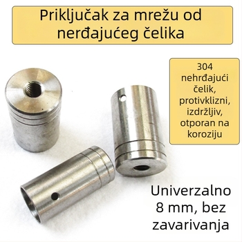 Nerđajući čelik spojnik glave štapa za mrežu — promjeri 16/19/24 mm; dubina mreže 1; nosivost 1