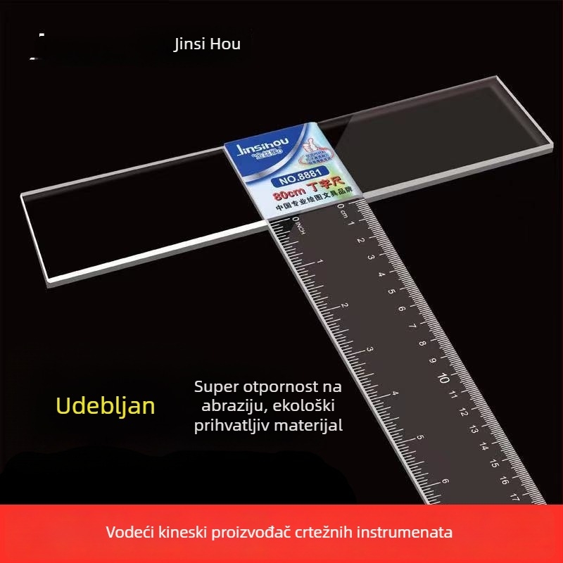 Golden Monkey T-oblik ravnalo, plastično, za crtanje, jedinice cm/ft, IP dozvola: Ne