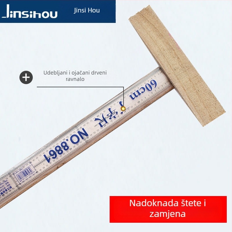 Golden Monkey T-oblik ravnalo, plastično, za crtanje, jedinice cm/ft, IP dozvola: Ne