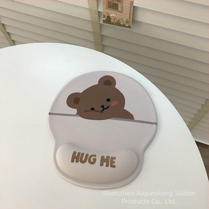 Podloga za tipkovnicu i miš s motivom medvjeda, dvostruka, potpora za zglob, protuklizna, USB hub