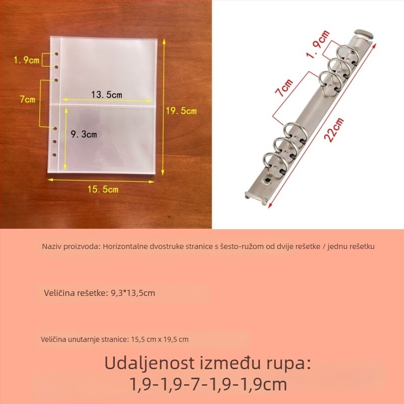 A5 album za kartice sa 6 rupa, 10 listova, PP dvostrane unutarnje stranice, za fanove idola, kompatibilan s refillima s listovima