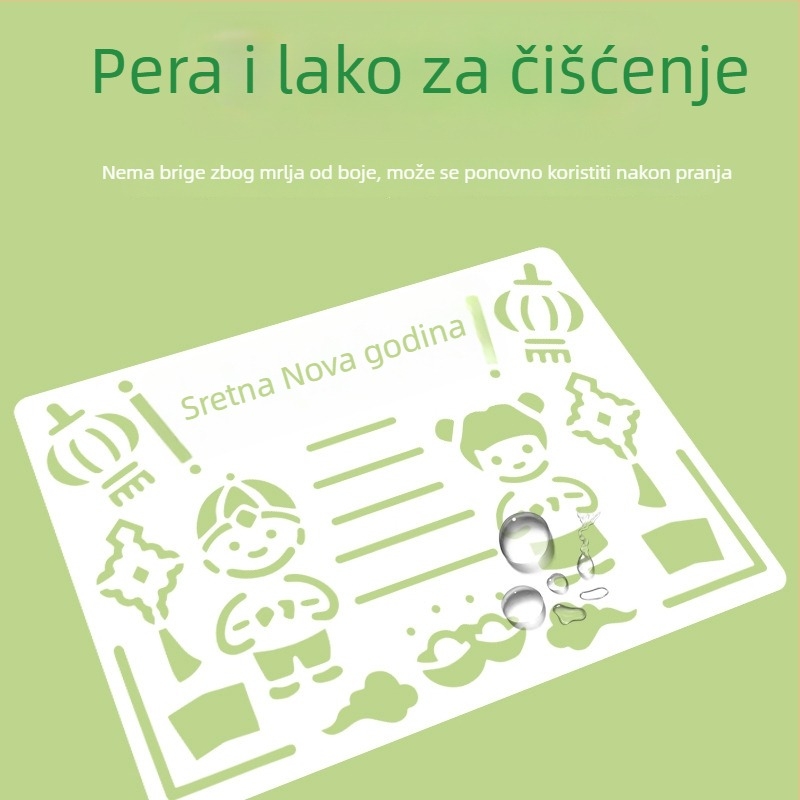 Kompletan set šablona s izrezima za ručno izrađene plakate učenika osnovne i srednje škole, razne teme blagdana, osnovni šabloni za crtanje