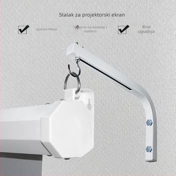 Fly Rima električni projekcijski zaslon, prijenosni nosač pod kutem od 90°, omjer stranica 16:9/4:3, težina 2 kg