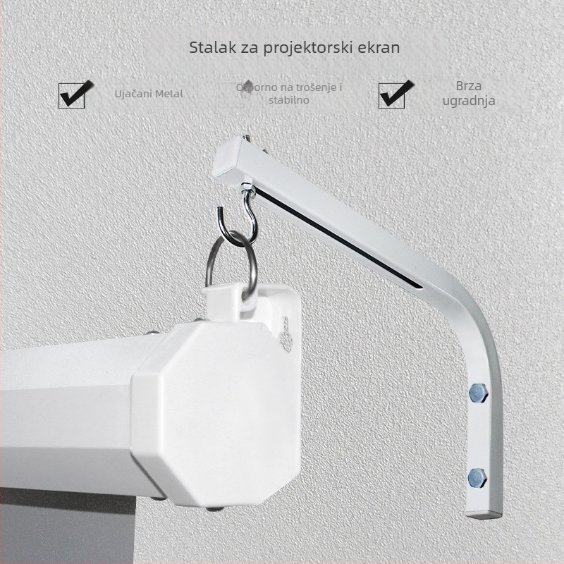 Fly Rima električni projekcijski zaslon, prijenosni nosač pod kutem od 90°, omjer stranica 16:9/4:3, težina 2 kg
