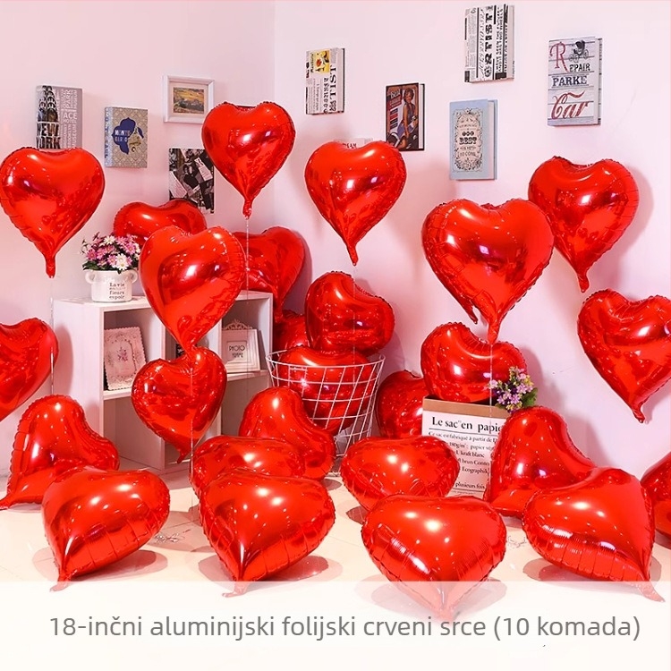 Ukrasni balon – aluminijski folijski balon, srcolik oblik, Friendly marka