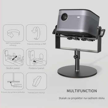 Stolni nosač projektora - bez bušenja, fleksibilan nosač; kompatibilan s Z6X, H3S, Dangbei, Xiaomi; Značka hvayiey